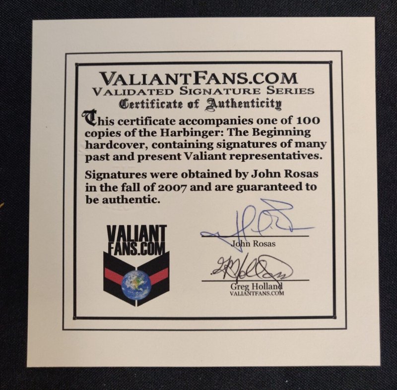 Harbinger: The Beginning HC - 12x Signed - #92 /100 with COA (9.2 ob) 2007