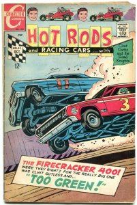 Hot Rods and Racing Cars #92 1968- Firecracker 400- Charlton comics VG