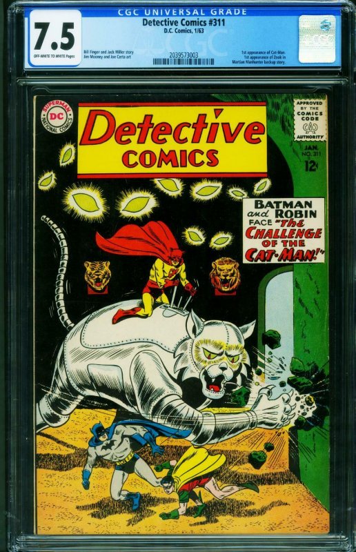 Detective #311-CGC 7.5-First Cat-Man and Zook-Batman 2039573003