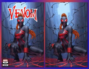 Venom #23 (2023) HOT! 1st VENOM BLACK WIDOW T.D./VIRGIN VARIANT SET! Spiderman