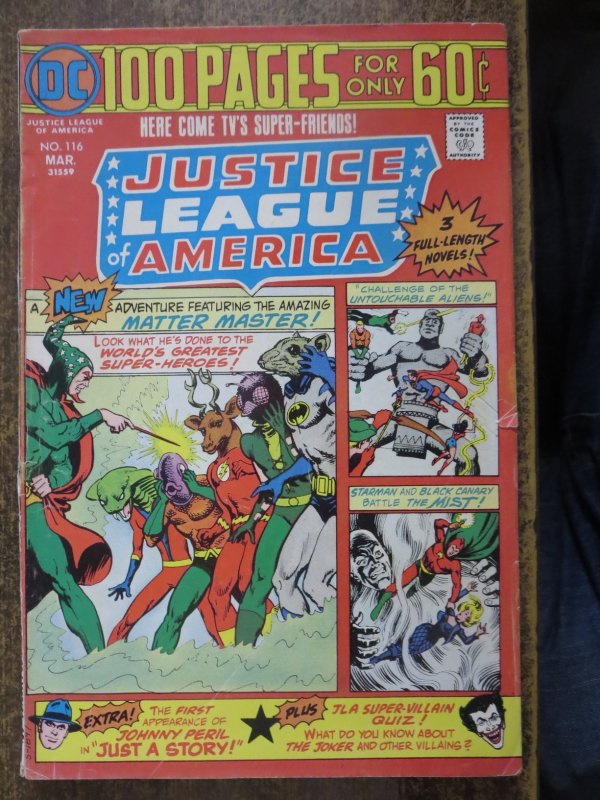 JUSTICE LEAGUE OF AMERICA 116 G April 1975 COMICS BOOK