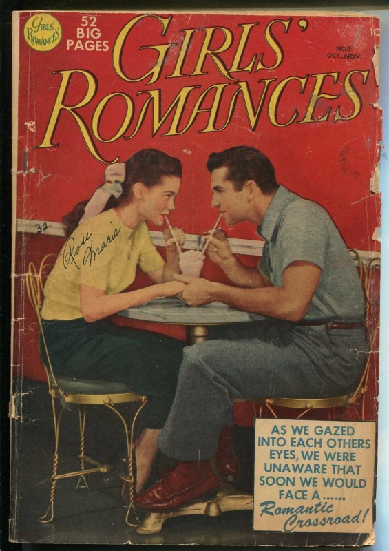 Girls' Romances #5 1950-DC-ice cream-soda shop-spicy poses-outstanding art-G+ 