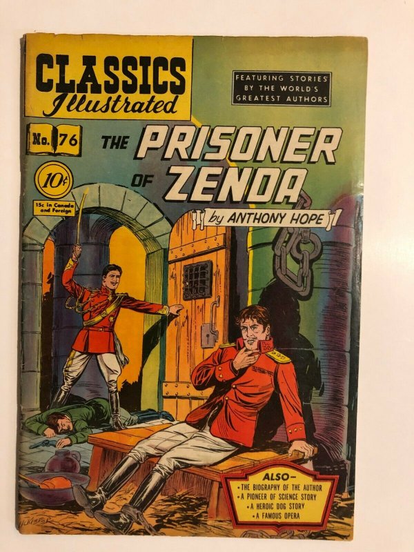 CLASSICS ILLUSTRATED 76 Prisoner of Zenda Anthony Hope HRN 75 (FIRST EDITION)VG+