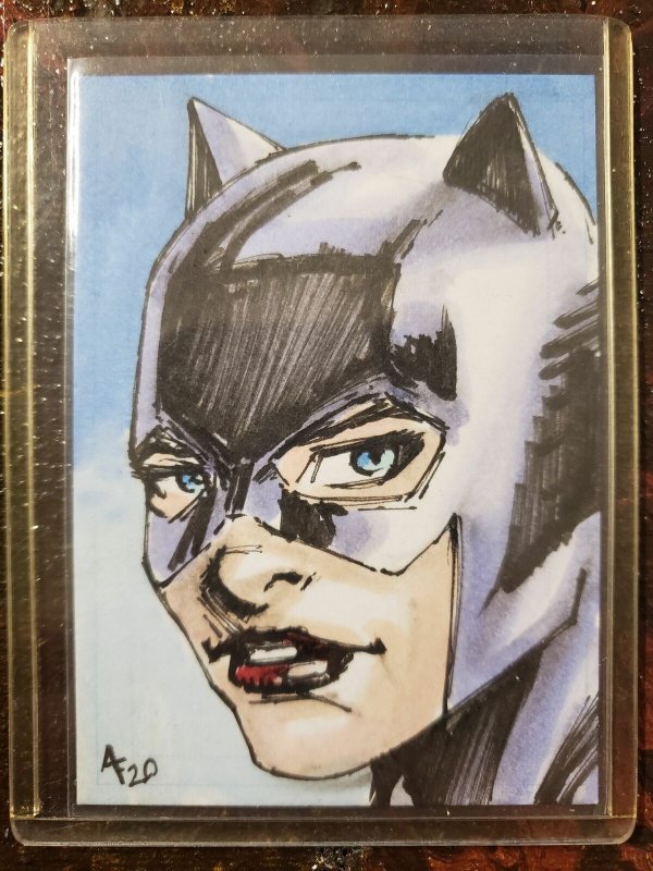 Adam Fields Art Original Art Card Catwoman