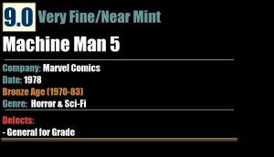 Machine Man 5 (1978) VF/NM Bronze Age Marvel Comics