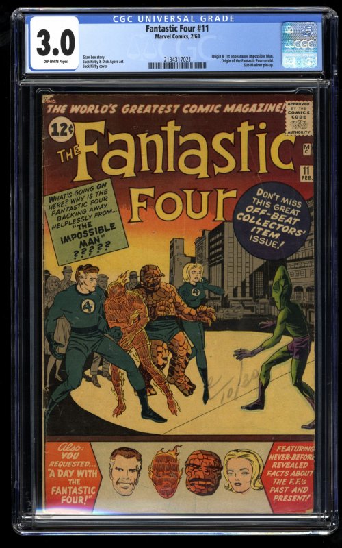 Fantastic Four #11 CGC GD/VG 3.0 Off White Marvel Comics