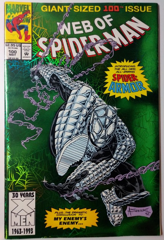 Web of Spider-Man #100 (7.0, 1993) Debut of Spider-Armor MK I, armor