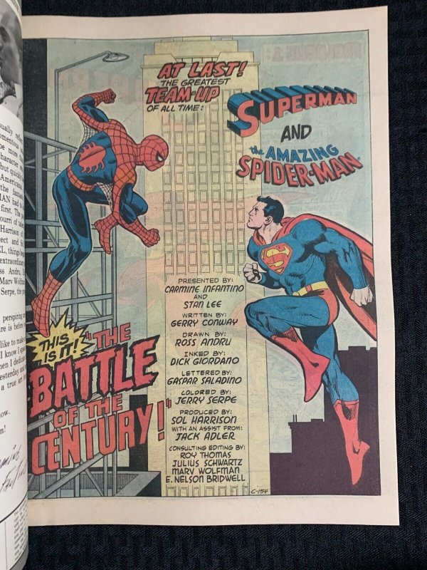 1976 SUPERMAN VS AMAZING SPIDER-MAN Marvel DC Treasury VF- 7.5 Ross Andru