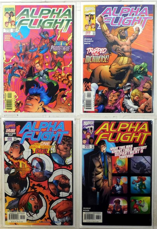 Alpha Flight Lot of 4 #10, 11, 12, 13 (1998) Marvel Comics 1st Print Comic Books