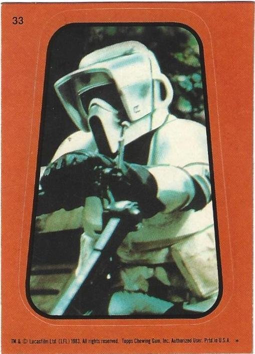 1983 Star Wars: Return of the Jedi Sticker #33 Speeder Bike Trooper