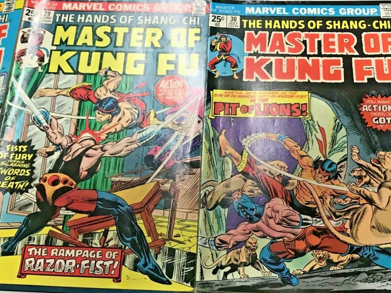 MASTER OF KUNG FU#28-39 FN/VF LOT (6 BOOKS) 1975 MARVEL BRONZE AGE COMICS