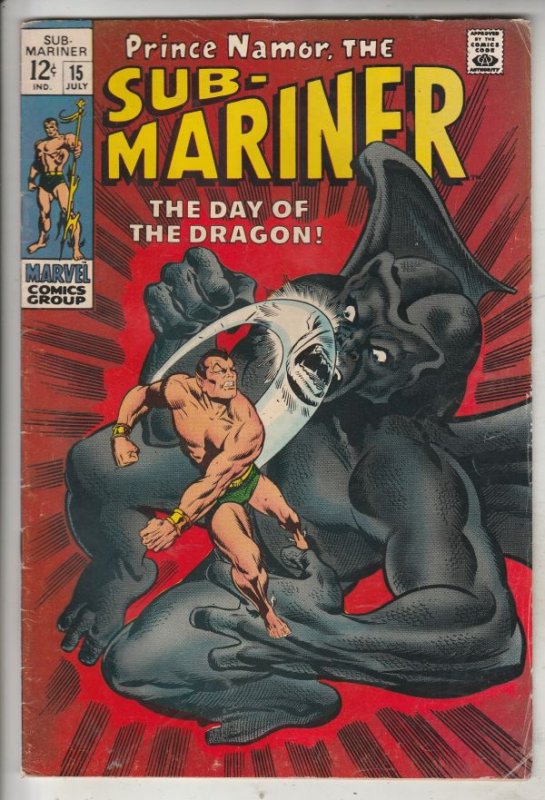 Sub-Mariner #15 (Jul-69) FN/VF Mid-High-Grade Sub-Mariner (Prince Namor)