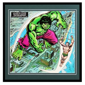 VINTAGE 1977 Marvel Hulk Sub Mariner Framed 12x12 Poster Display
