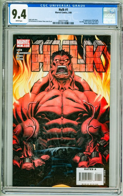 Hulk #1 (2008) CGC 9.4! 1st Appearance of Red Hulk!