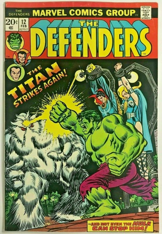 DEFENDERS#12 FN/VF 1973  MARVEL BRONZE AGE COMICS