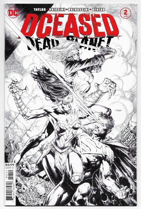 DCeased Dead Planet #2 | 2nd Printing B&W Variant (DC, 2020) NM 