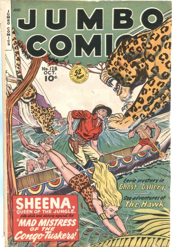 JUMBO #128-1949---SHEENA JUNGLE QUEEN---SKY GIRL BY MATT BAKER---SPICY