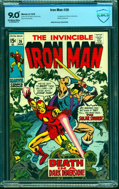 Iron Man #26 CBCS VF/NM 9.0 Off White to White Marvel Comics