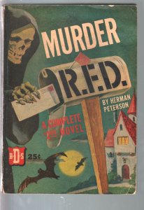 Murder R.F.D. 1943-Euclid-Herman Peterson-hooded skeleton & bats cover-VG 