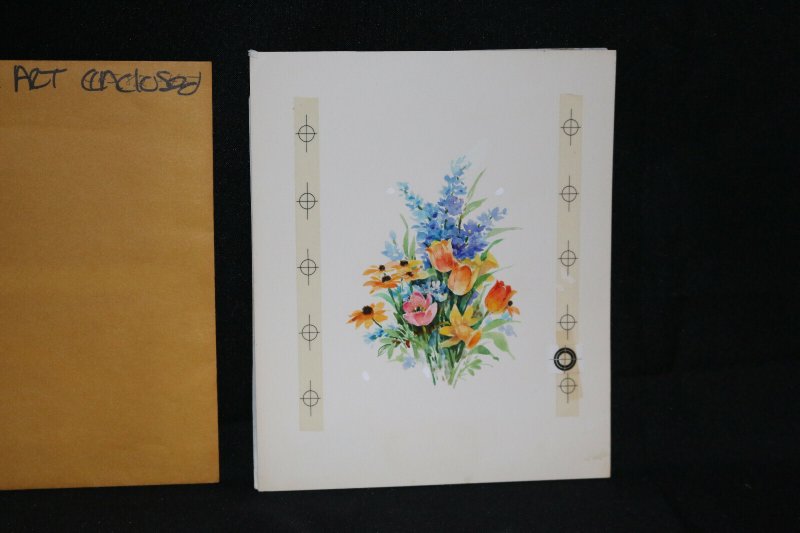 White Egg Floral 'To Grandmother' - Easter Greeting Card Painted Art