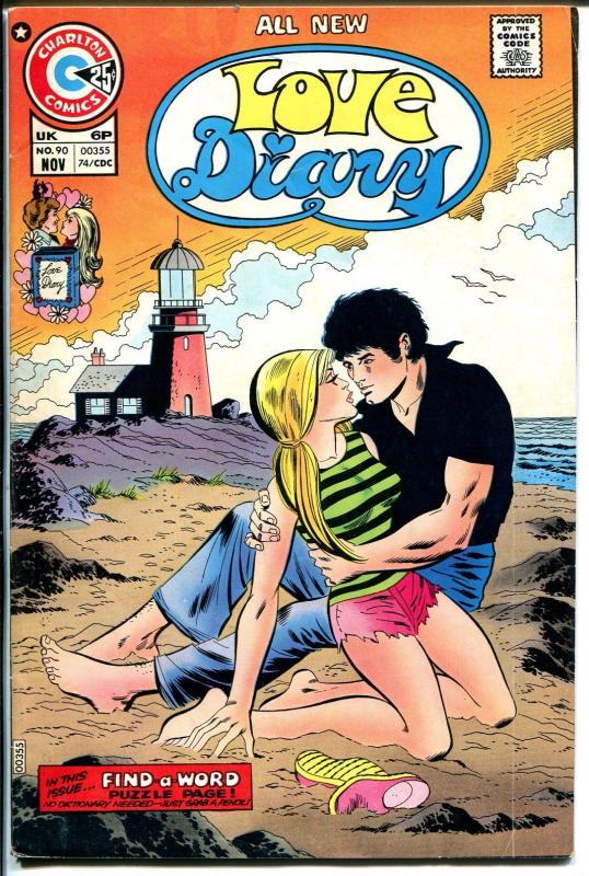 Love Diary #90 1974-Charlton-lighthouse-swimsuit panels-VG+