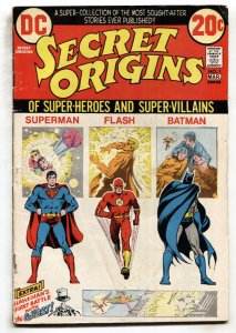 SECRET ORIGINS #1--1973--Batman--Superman--Flash--comic book