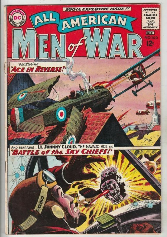 All-American Men of War # 100 Strict FN/VF Mid-High-Grade Johnny Cloud Wow