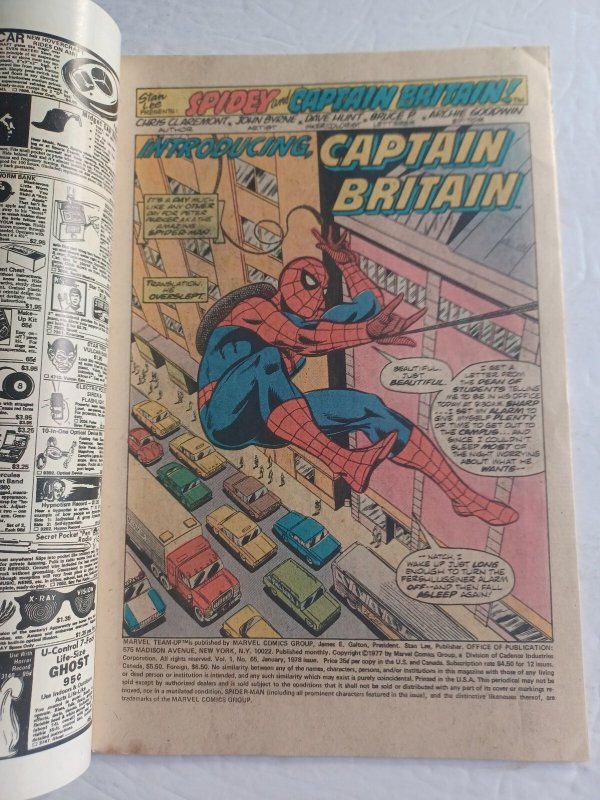 Marvel Team-up #65  1st Captain Britain In US/1st Cameo Arcade - 1977 - VF