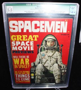 Spacemen #2 (CGC Qualified 5.5) White Pages - Photo Cut Out 18th Page - 1961