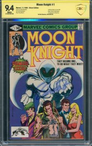 Moon Knight #1 CBCS 9.4 Signed by Jim Shooter 1st Bushman Marvel 1980 With COA