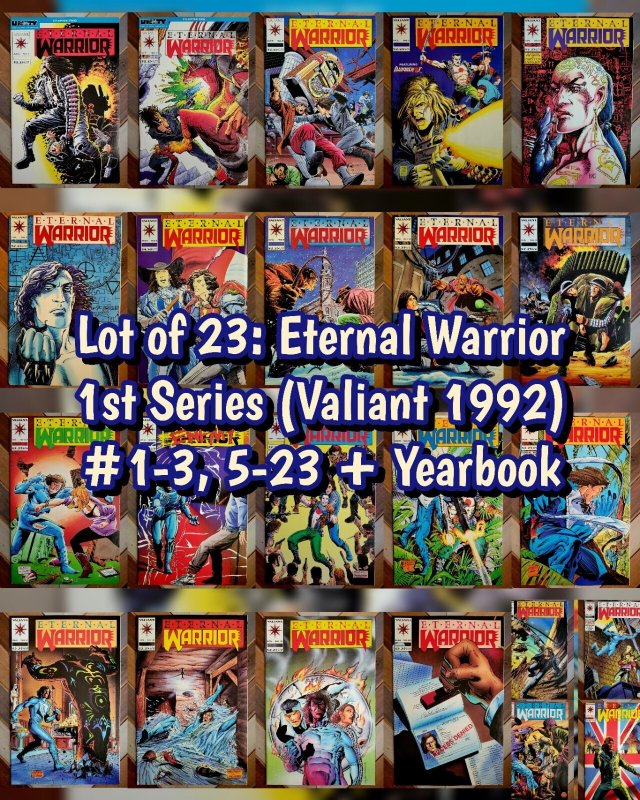 Lot of 23: Eternal Warrior #1-3, 5-23 Near-Complete Run + Yearbook, Valiant 1992