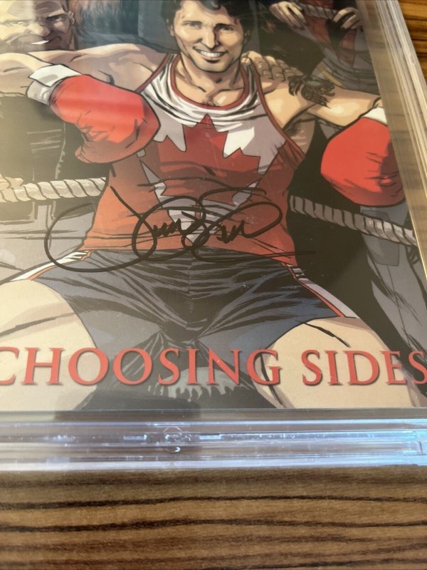 Civil War II Choosing Sides (2016) # 5 (CBCS 8.5) Signed Justin Trudeau