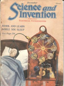 SCIENCE AND INVENTION--DEC 1921-GERNSBACK SCI-FI PULP THRILLS AND TECHNICAL INFO 