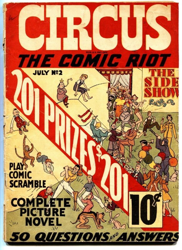 CIRCUS THE COMIC RIOT #2-1938-EXTREMELY RARE-BASIL WOLVERTON-BOB KANE
