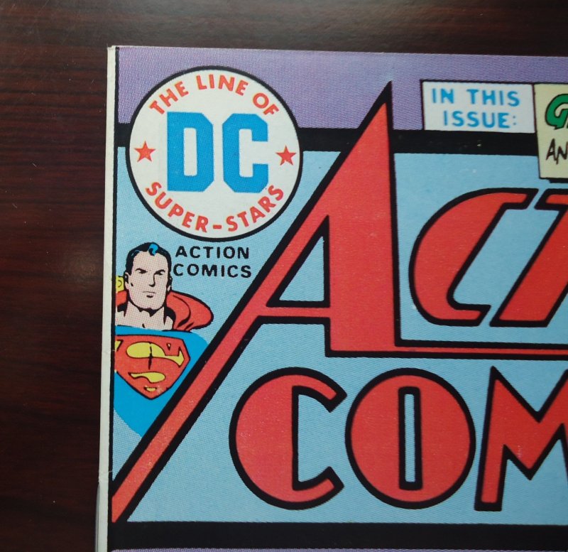 Action Comics #445 NEAR MINT Condition (1975)  Light spine roll, off-white pages