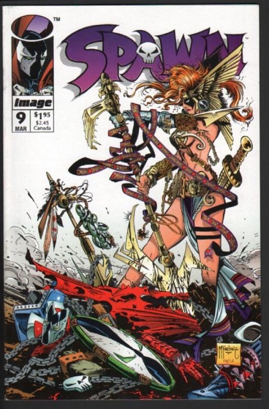 SPAWN #9-FIRST ANGELA-AGE OF ULTRON-NM minus-HIGH GRADE-1993-