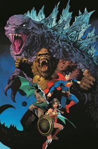 (2023) JUSTICE LEAGUE VS GODZILLA VS KONG #1 1:25 DAN MORA VARIANT COVER