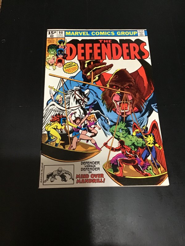 Z The Defenders #90 (1980)  British Pence variant! Mandrill Fem-Force, DD VF/NM