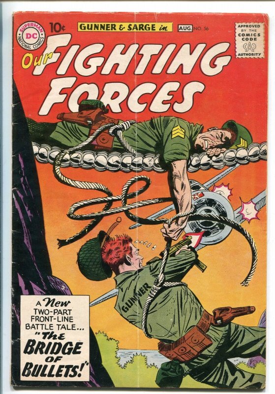 OUR FIGHTING FORCES #56-1959-DC-SILVER AGE-FROGMAN-GUNNER & SARGE-HEATH-vg 