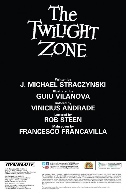 THE TWILIGHT ZONE #06 (2014) FRANCESCO FRANCAVILLA | DIRECT SALE