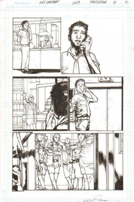 Pandemica #3 pg 10 Original Art Alex Sanchez bestselling author Jonathan Maberry 