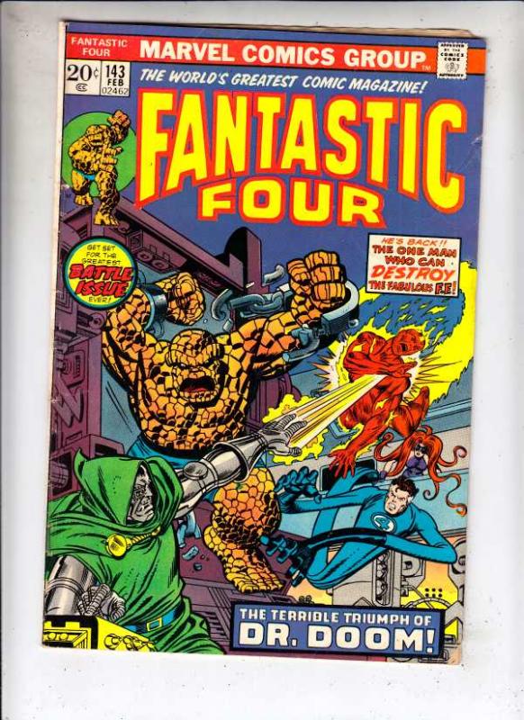 Fantastic Four #143 (Feb-74) VG/FN+ Mid-High-Grade Fantastic Four, Mr. Fantas...