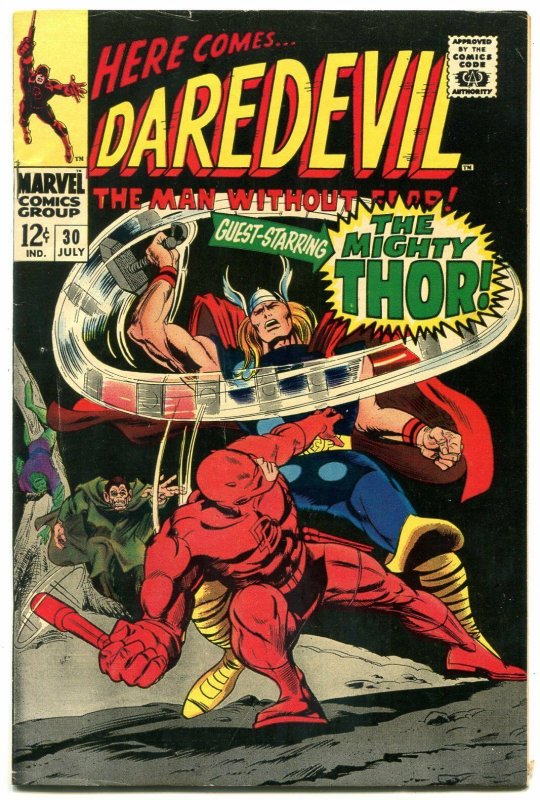 DAREDEVIL #30 1967-MARVEL COMICS-THOR COVER-COLAN FN- 