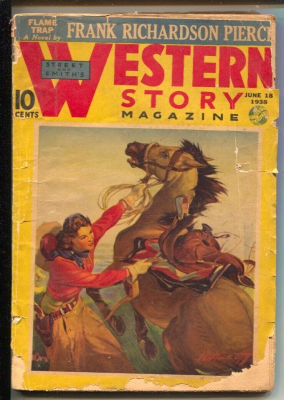 Western Story Magazine 1/18/1938-Good Girl Art cover- Frank Richardson Pierce...