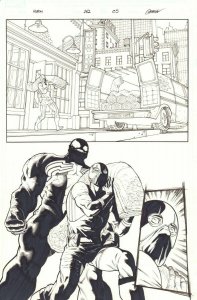 Venom #161 p.5 - Venom vs. Robber Splash - 2018 art by Javier Garron