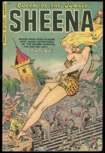SHEENA #9 1950-FICTION HOUSE-WILD ELEPHANT COVER-BAKER VG