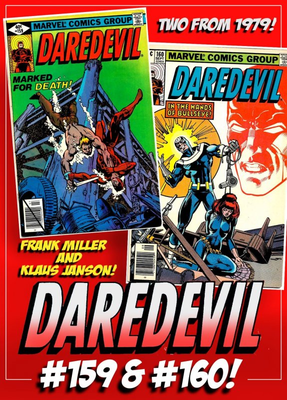 DAREDEVIL #159 & 160 (1979) 6.0 FN  Frank Miller & Klaus Janson! BULLSEYE!