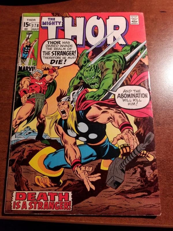 THOR (The Mighty)  1970  #178 FM 6.0 + Stan Lee, John Buscema