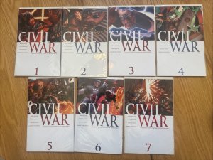 Civil War #1 2 3 4 5 6 7 Complete Marvel 2006 Full Run Set Millar McNiven 1-7 NM