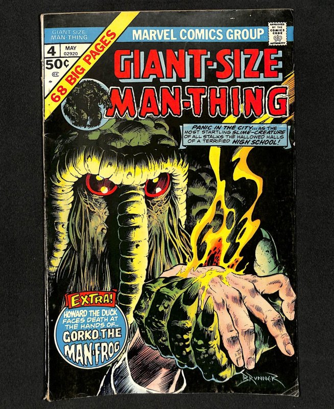 Giant-Size Man-Thing #4 1st Howard the Duck Solo Story!